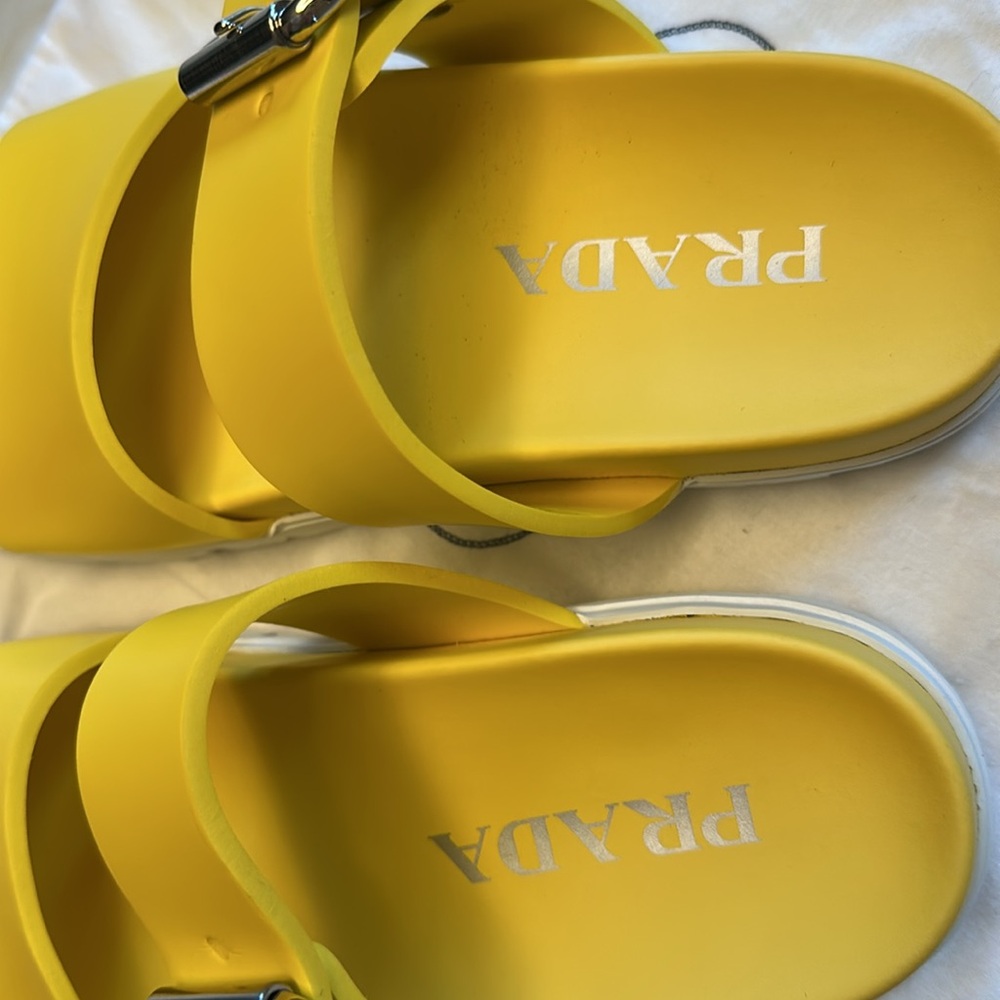NWOT Prada Yellow Sandals - Picture 4 of 8